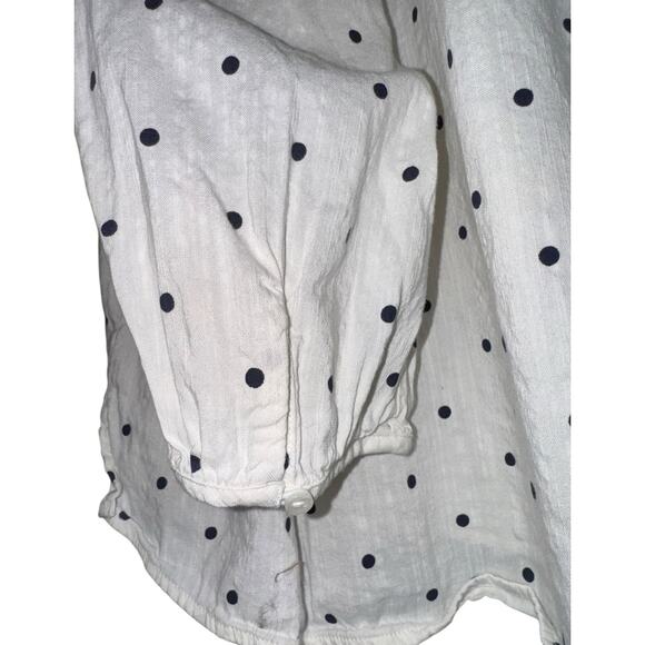 Old Navy Polka Dot Peasant Top Womens XL Lightweight Flowy Textured Beach Costal - Picture 4 of 7
